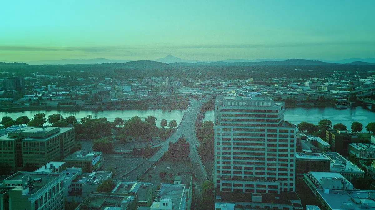 Skyline view of Portland Oregon