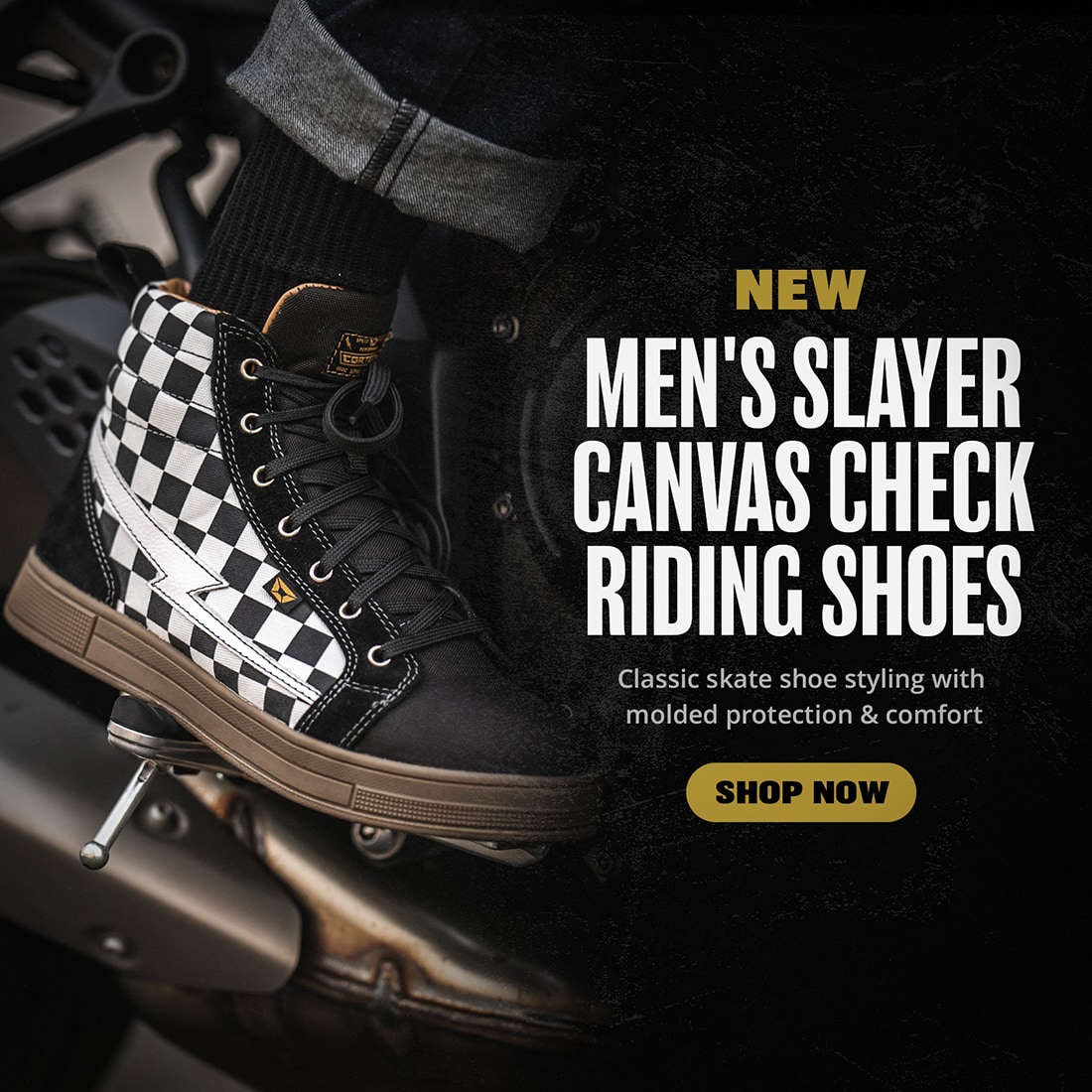Cortech Men's Slayer Canvas Check Riding Shoes