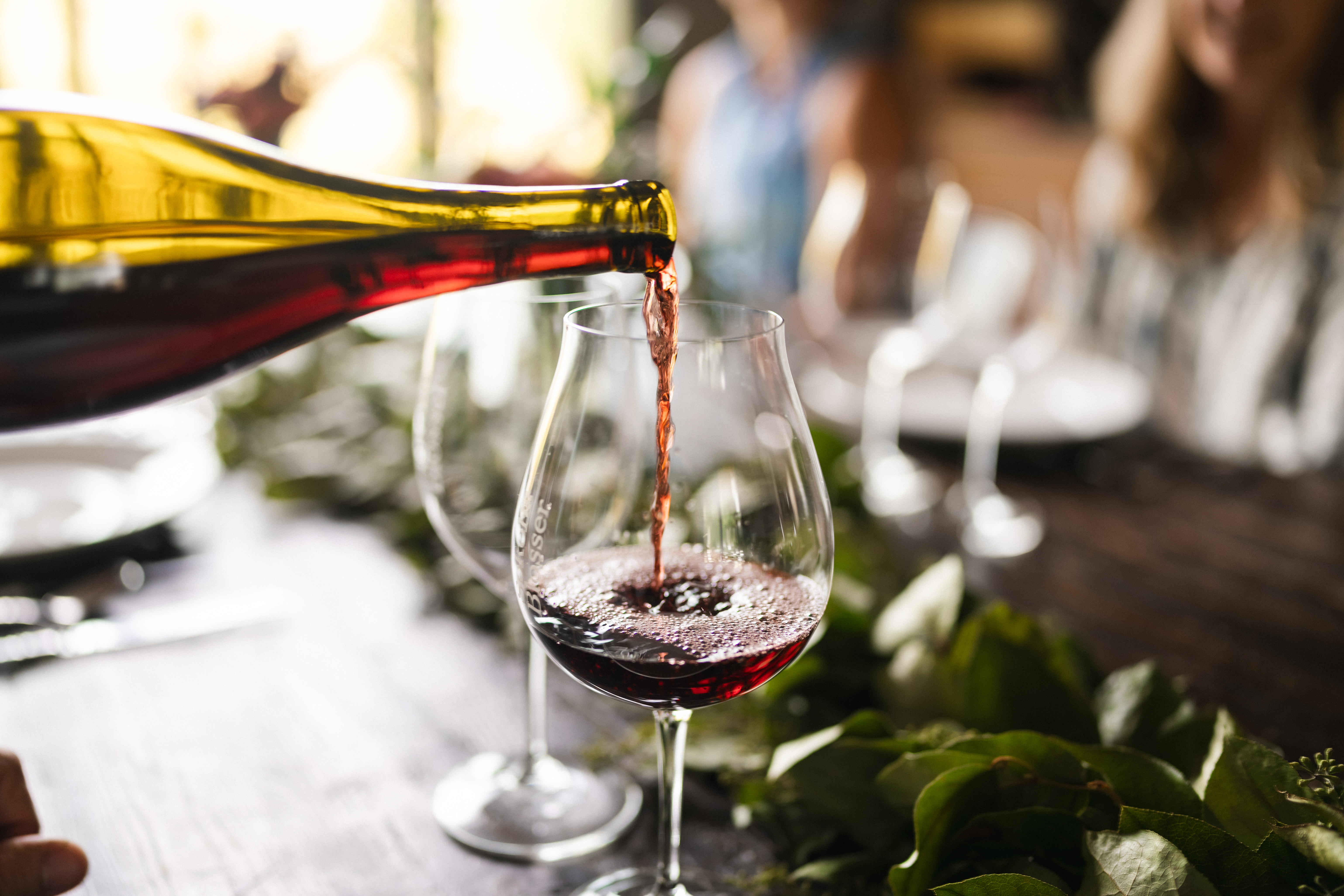 wine pouring into glass