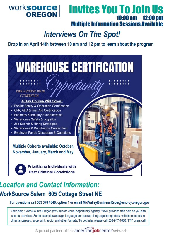 2026-04-14-Warehouse info session flyer