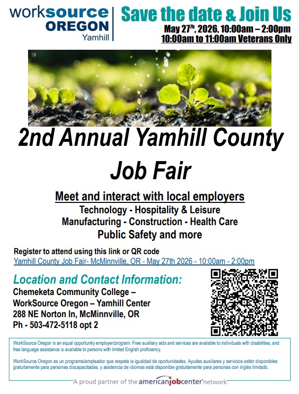 2026-05-27-Yamhill County Job Fair flyer