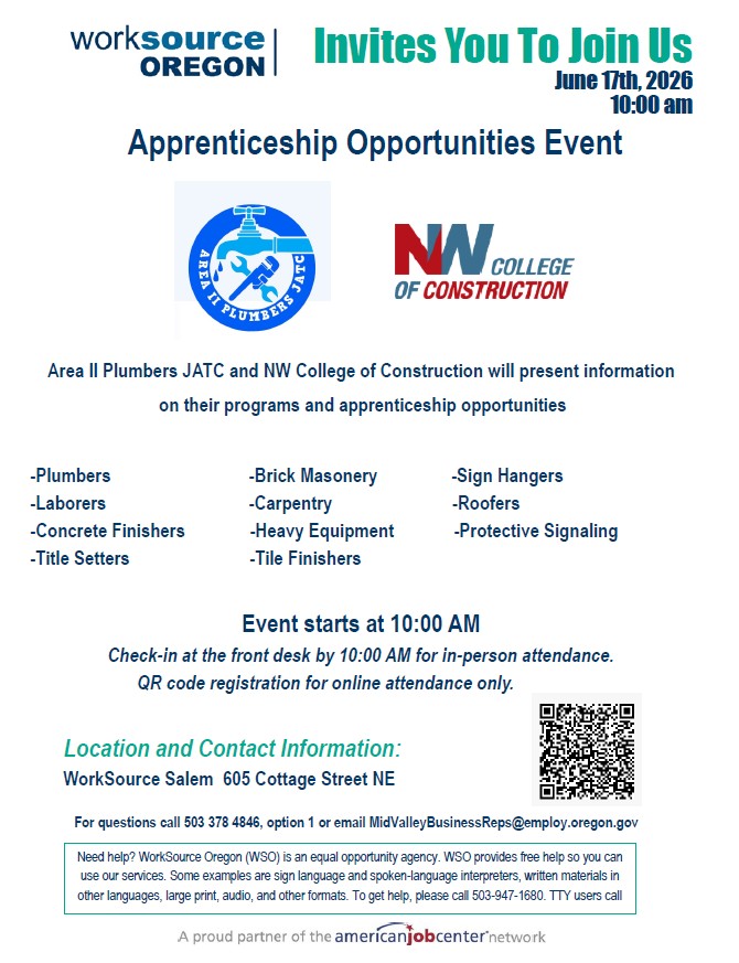 2026-06-17-NW College Construction apprenticeship presentation flyer