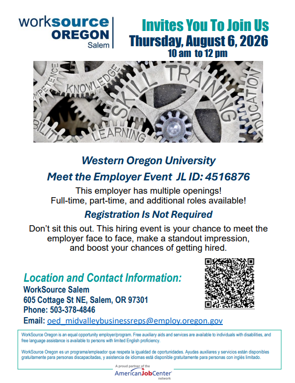 WOU Mee t the employer flyer