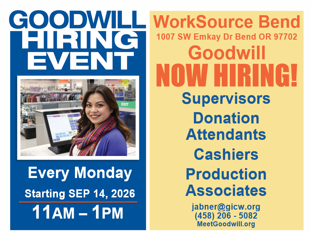 2026-09-14 Goodwill hiring event flyer
