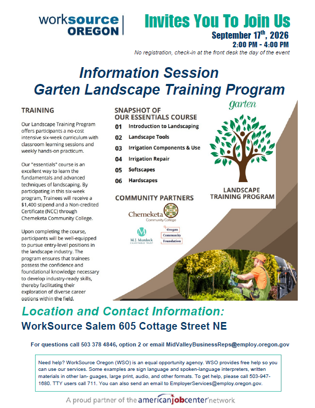 2026-09-17-Garten Landscape Training Program info session flyer