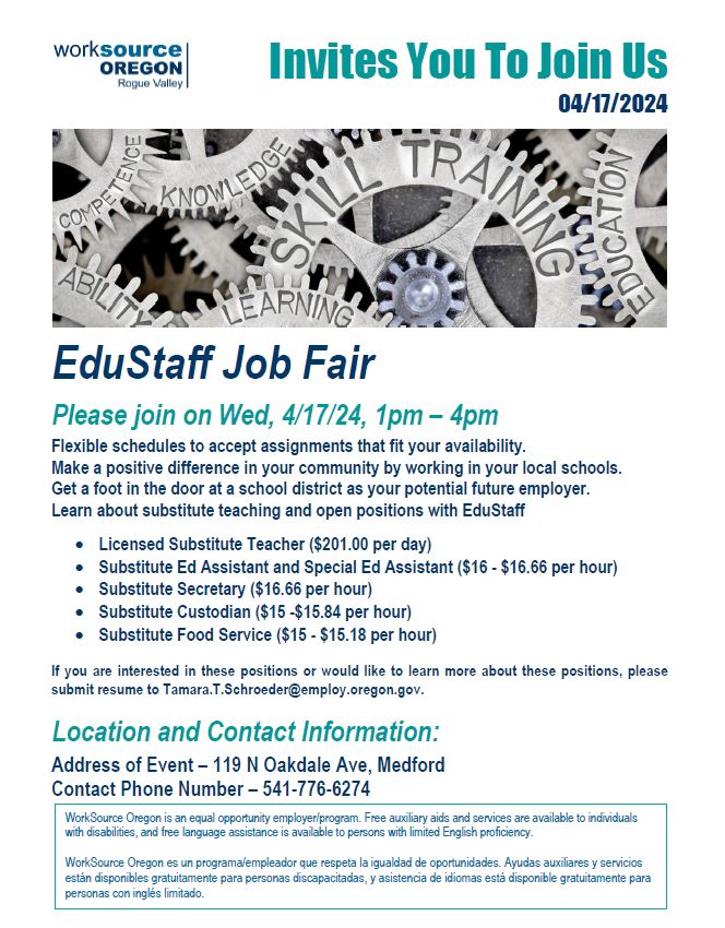 Edustaff Job Fair 4.17.24 flyer