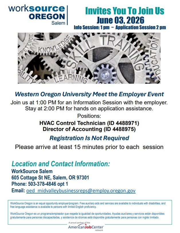 WOU Mee t the employer flyer